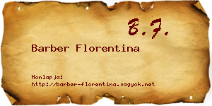 Barber Florentina névjegykártya